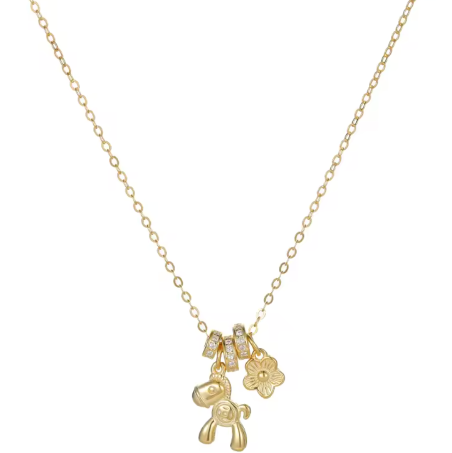 Cute Personality Bead Chain Pony Necklace
