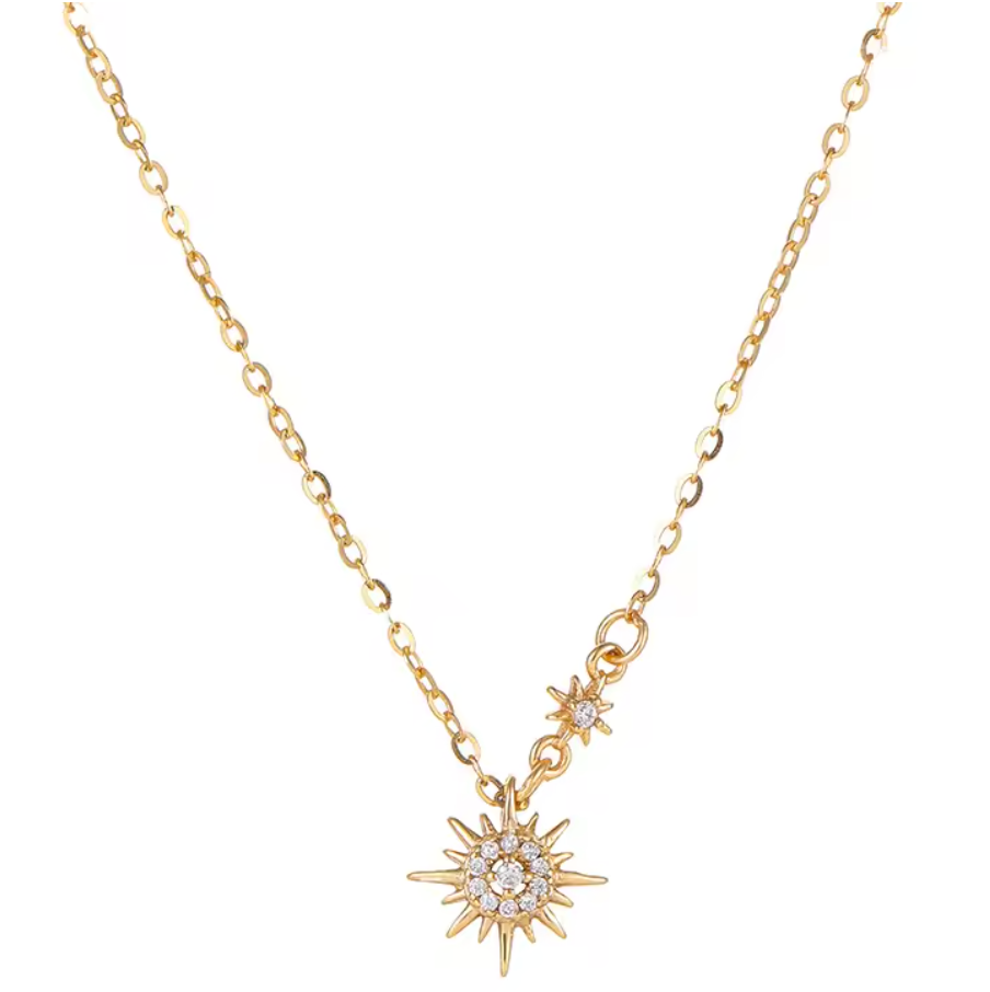 Sun Starlight Zircon Pendant Necklace