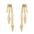 Zircon Drop Tassel Dangle Spike Earrings